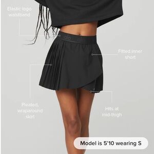 ALO - Aces Tennis Skirt - Black - XS